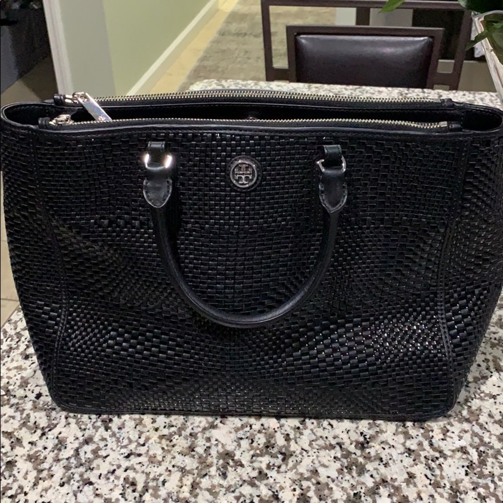Tory Burch special edition tote w/ patent leather